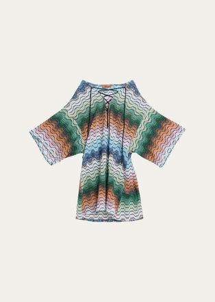 Missoni Short Lace-Up Zigzag Coverup