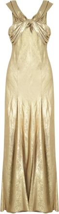 Isolda twisted open-back maxi dress - Oro