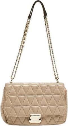 Michael Kors Pre-owned Shoulder Bags, female, Beige, Size: ONE SIZE Pre-owned Leather Shoulder Bag