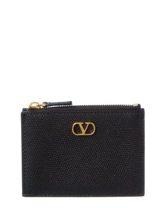 Valentino Vlogo Signature Leather Card Case