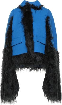 Maison Margiela Faux Fur Trimmed Cape Jacket