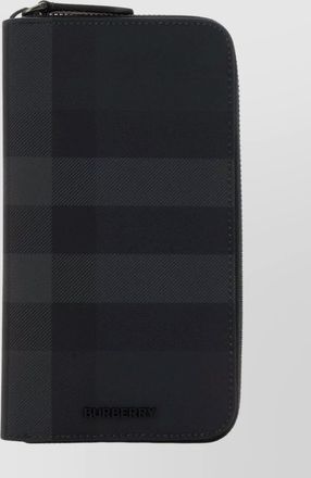 Burberry checkered pattern canvas wallet