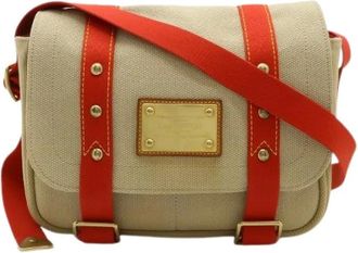 Louis Vuitton Pre-owned Cross Body Bags, male, Beige, Size: ONE SIZE Pre-owned Antigua Canvas Shoulder Bag