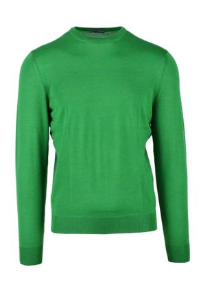 Drumohr Thin Merino Wool Crew Neck Pullover - Green
