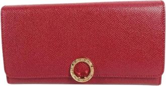 Bulgari Pre-owned Wallets, female, Red, Size: ONE SIZE Pre-owned Leather Wallet