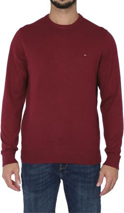 Tommy Hilfiger Rondgebreide trui met ronde hals - Heren - Ronde hals truien - Rood - S - Polyester - Truien & Vesten
