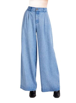 Bella Dahl Greta Pleated Wide Leg Trouser In Vintage Horizon Wash