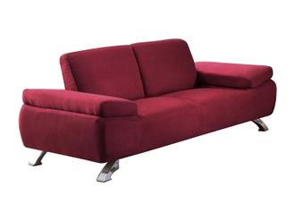 Vente-Unique Sof&aacute; 2 plazas de microfibra POLKA - Rojo