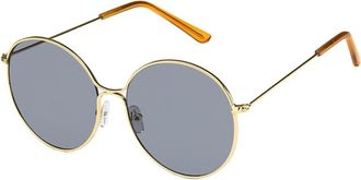 Generic Metal Round Large Frame Womens Photo Shoot Sunglasses Mens Outdoor Commuting Sports Sun Glasses(Grey)