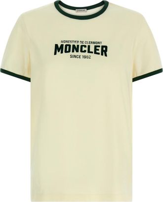 Moncler Beige Flocked Logo T-shirt