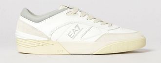 Emporio Armani Sneakers low top in pelle bovina con punta tonda e logo stampato