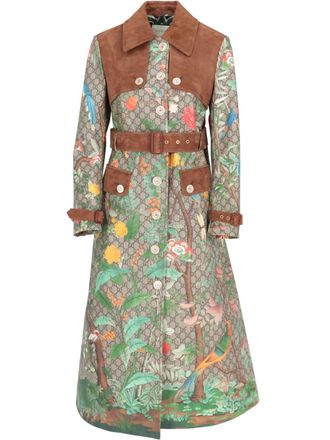 Gucci 2016 trenchcoat met bloemenprint - Beige