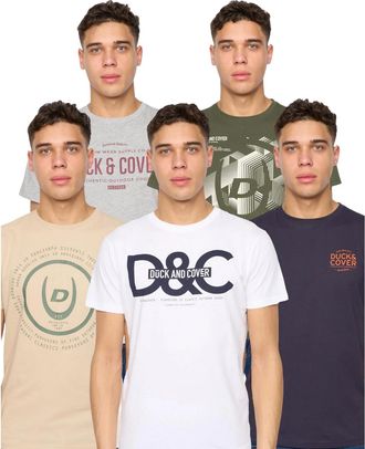 Duck and Cover Heren Cheymore Assorted Designs T-shirt (Set van 5) (Veelkleurig)
