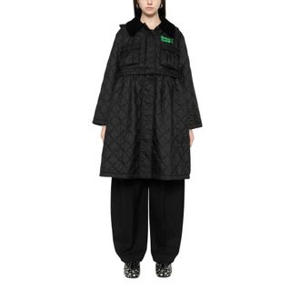 Barbour Jassen, Dames, Zwart, M, Polyester, Lqu 1890 Peplum Longline Gewatteerde Jas