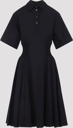 Loewe Zwarte Katoenen Korte Mouwen Jurk