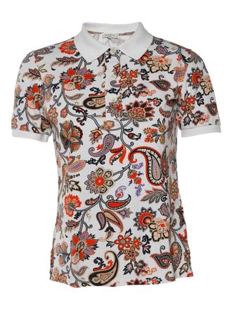 Etro floral paisley-print polo shirt - White