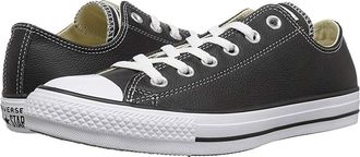 Converse Chuck Taylor All Star Leather Low Top Sneaker Shoes Black : Mens 10.5 - Womens 12.5 Medium