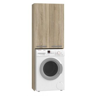 Hucoco Como - Mobile per lavatrice in stile moderno - 183x64x30 - 2 ante+4 ripiani