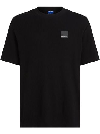Karl Lagerfeld waffle-knit T-shirt - men - Organic Cotton - S - Black