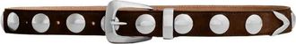 Khaite Studded Zilveren Riem - Dames - Riemen - Bruin - 70 CM - Leer - Accessoires