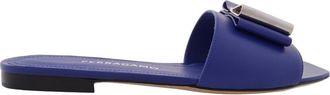 Ferragamo Lyana Double-Bow Slides, Size 7 C