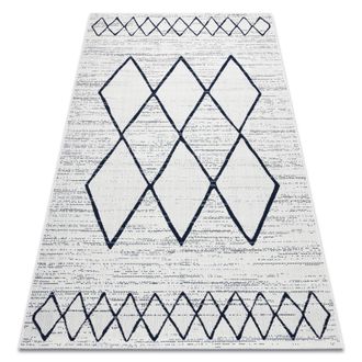 RugsX Alfombra De Cuerda Sisal Color 47272/396 Rombos Cuadrados Blanco White 200x290 Cm