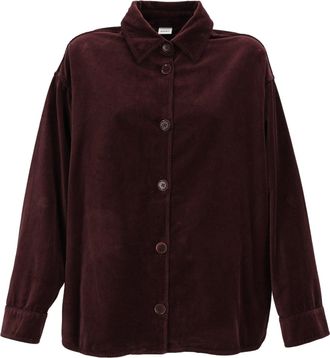 Aspesi Burgundy Velvety Textured Jacket