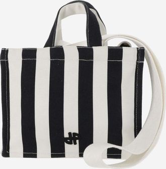 Patou Multicolor SMALL COTTON CANVAS TOTE BAG WITH STRIPED PATTERN