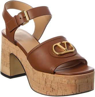 Valentino Vlogo Signature 80 Leather Platform Sandal