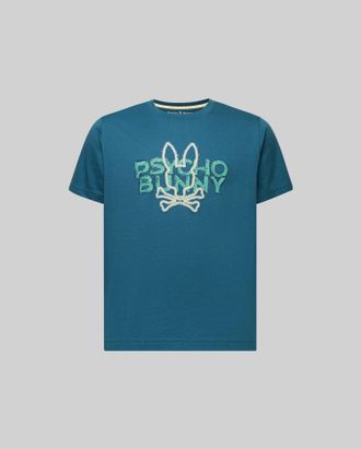 Psycho Bunny Kids Herman Graphic Tee 406 MALLARD BLUE / M/10-12