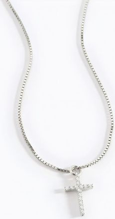 Mint & Lily Pave Cross Necklace in 925 Sterling Silver at Nordstrom, Size 16