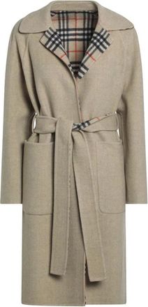 Burberry Jassen, Dames, Beige, S, Wol, Burberry Coats