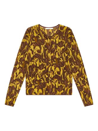 Maliparmi Vest met bloemenprint en knopen - Geel