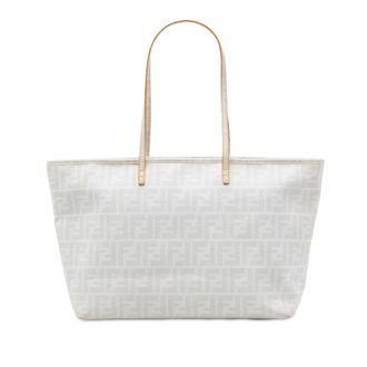 Fendi Tweedehands Medium Zucca Spalmati Roll Tote