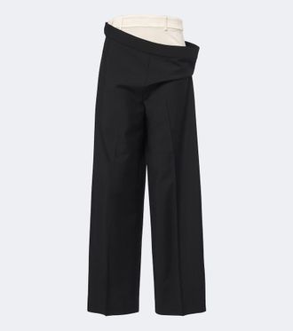 R&oacute;he R&oacute;he Wool and mohair paneled wide-leg pants