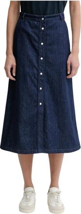 A.P.C. A.p.c., Rokken, Dames, Blauw, S, Katoen, Jupe Longue Rok