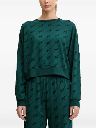 HUGO BOSS Maglione con logo all-over - Verde