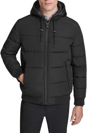 Kenneth Cole Oxford Hooded Quilted Bomber Jacket in Black at Nordstrom Rack, Size Xx-Large