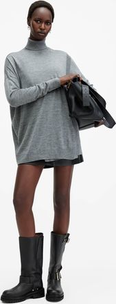 AllSaints Womens Merino Wool Bern Merino Wool Wrap Jumper, Size: XS