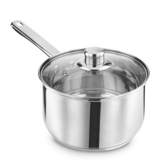 Lewis's Stainless Steel Saucepan 20cm - Silver | TJ Hughes