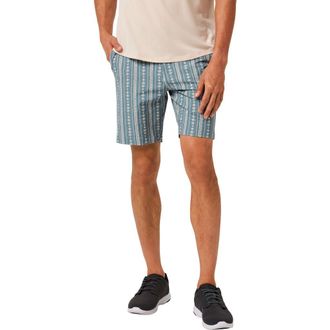 Travis Mathew Print Tech Chino Shorts in Captains Blue at Nordstrom Rack, Size 36