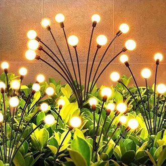 OEM Unidades De Luces Solares Led Exteriores Tipo Luci&eacute;rnaga, 10 Unidades, Ip65, Impermeables, Luz Blanca C&aacute;lida. L&aacute;mparas Tipo Luci&eacute;rnaga Para Jard&iacute;n, Ba