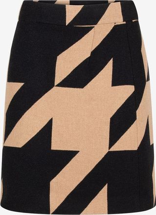 Akris A-f&ouml;rmiger Minirock aus Wollmix mit Makro-Hahnentritt