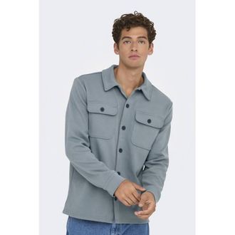 Only & Sons regular overshirt grijsblauw