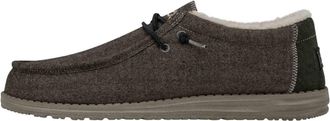 Hey Dude Mens Walley Moccasin In Herringbone Chocolate