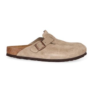 Birkenstock Mules, male, Gray, Size: 7 US Suede Mules with Round Toeline