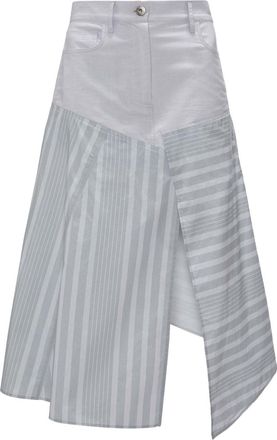 J.W.Anderson hanky-hem asymmetric skirt - women - Cotton - 14 - Grey