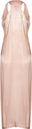Maison Margiela Womens Midi Slip Dress Light Pink Satin & Lace Acetate