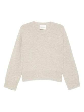 Closed round-neck sweater - women - Wool - L - Neutrals