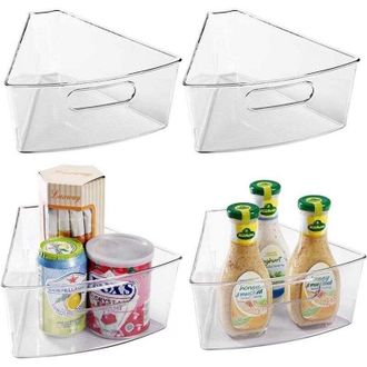 OEM 4 Cajas De Almacenamiento Transparentes, Xu, 26x24x10cm, Con Asa --crezuo